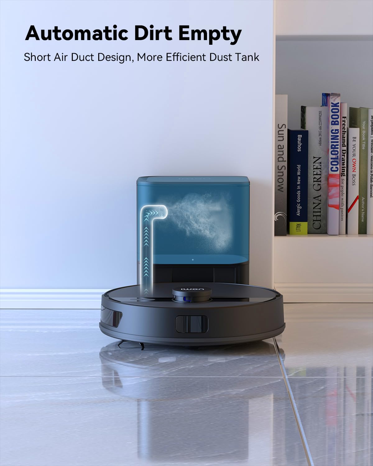 Imou Robot aspirapolvere 4500 Pa RV1 Pro con stazione di aspirazione automatica, robot aspirapolvere 3 in 1, ricarica automatica da 6400mAh, Lidar navigazion