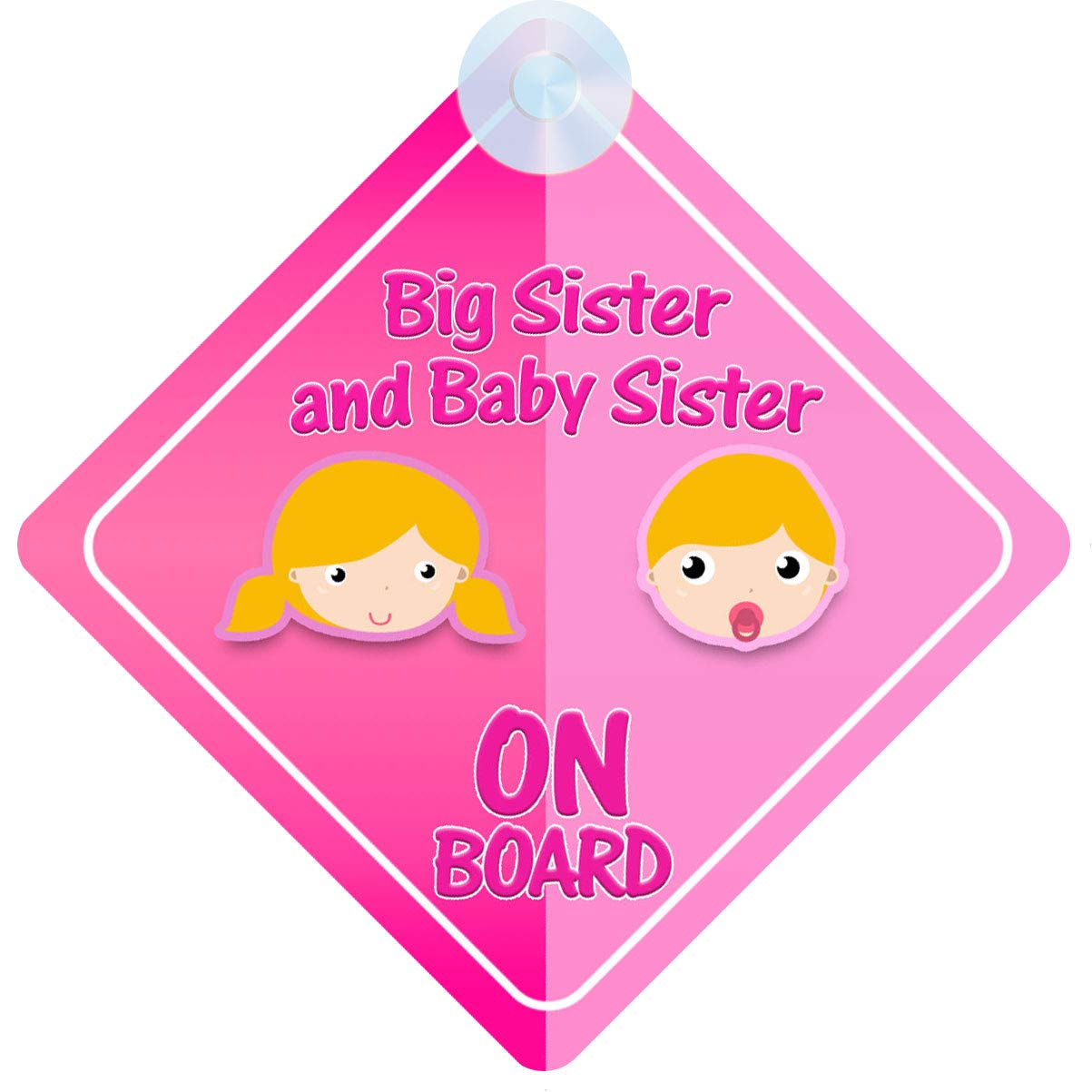 QG LtdBig Sister And Baby Sister on Board Car Sign for Children/Baby Girls Non Personalised Character Theme