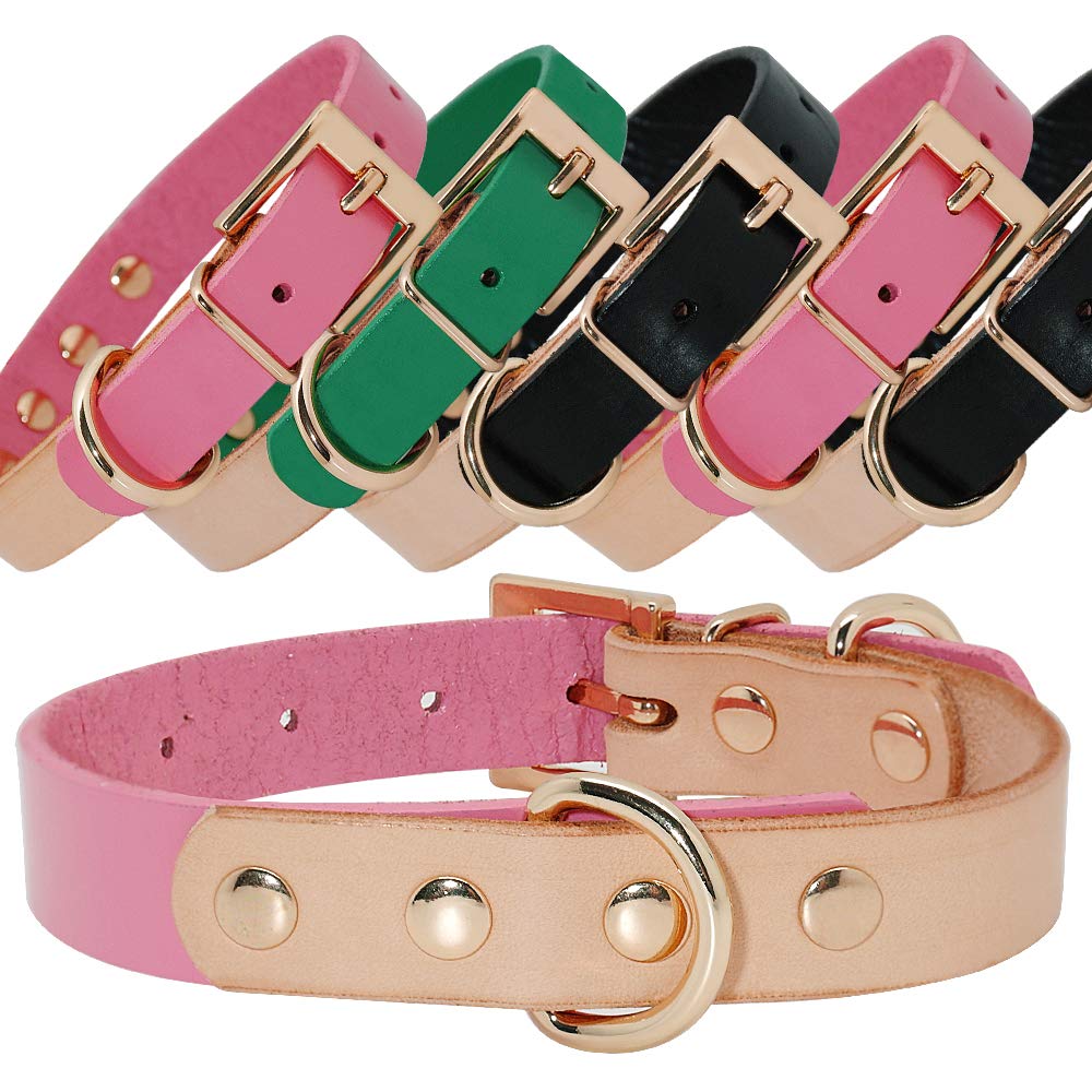 My Family Collar De Perro Ajustable De Cuero Genuino Italiano Made