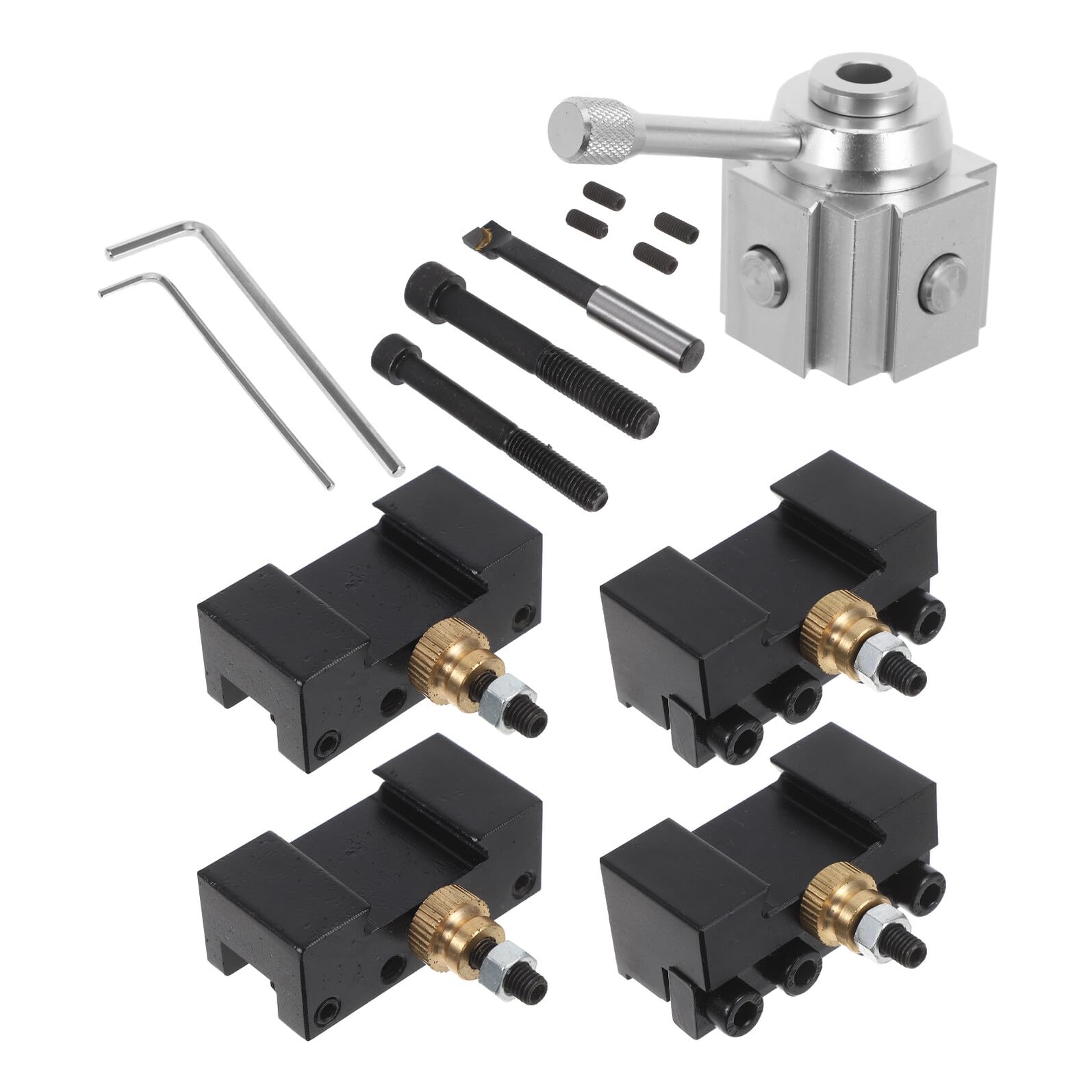 Portautensili per Tornio Mini in Lega di Alluminio Cambio Rapido Set 8 Pezzi per Lavorazione Metalli Accessori per Minitornio Adatti a Officine Professionali e Hobbistiche