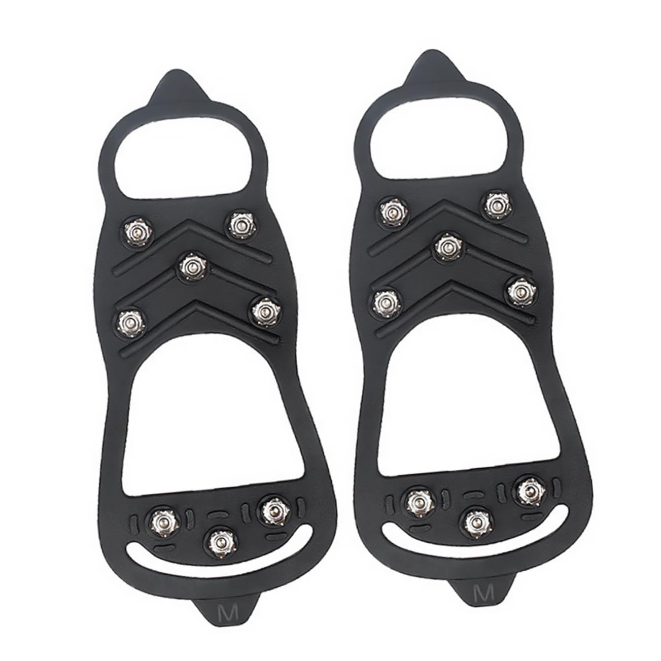WOFASHPURET 1pair Unisex Crampon Shoe -Skid Snow Grips for Ice Flexible Outdoor Footwear Easy to Wear for Sports Boots Casual Shoes Black
