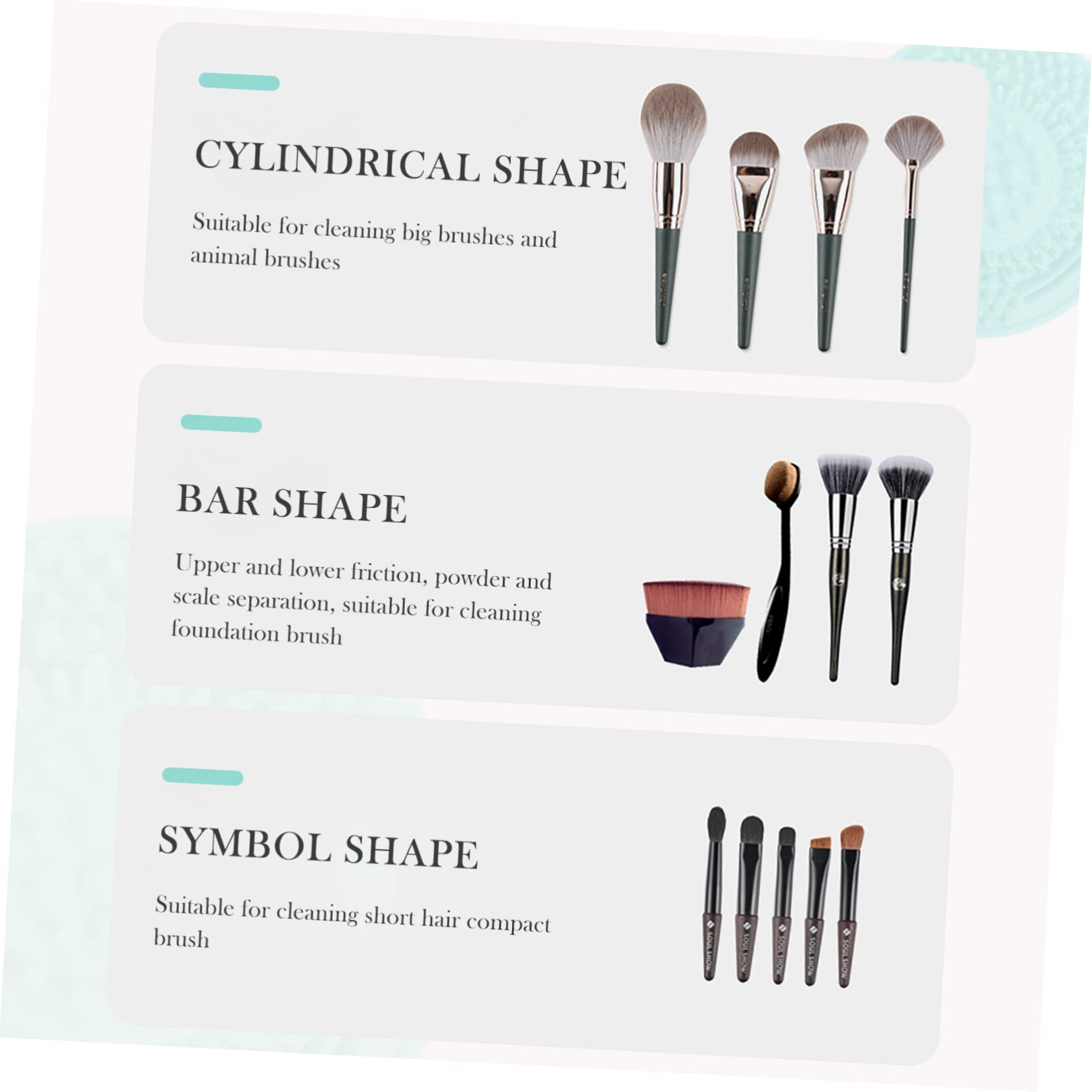 FRCOLOR 15pezzi Tappetini Silicone Per Pulizia Pennelli Make-up Strumento Di Bellezza Portatile e Resistente Per Uso Domestico e Professionale Lavabile e Facile Da Utilizzare