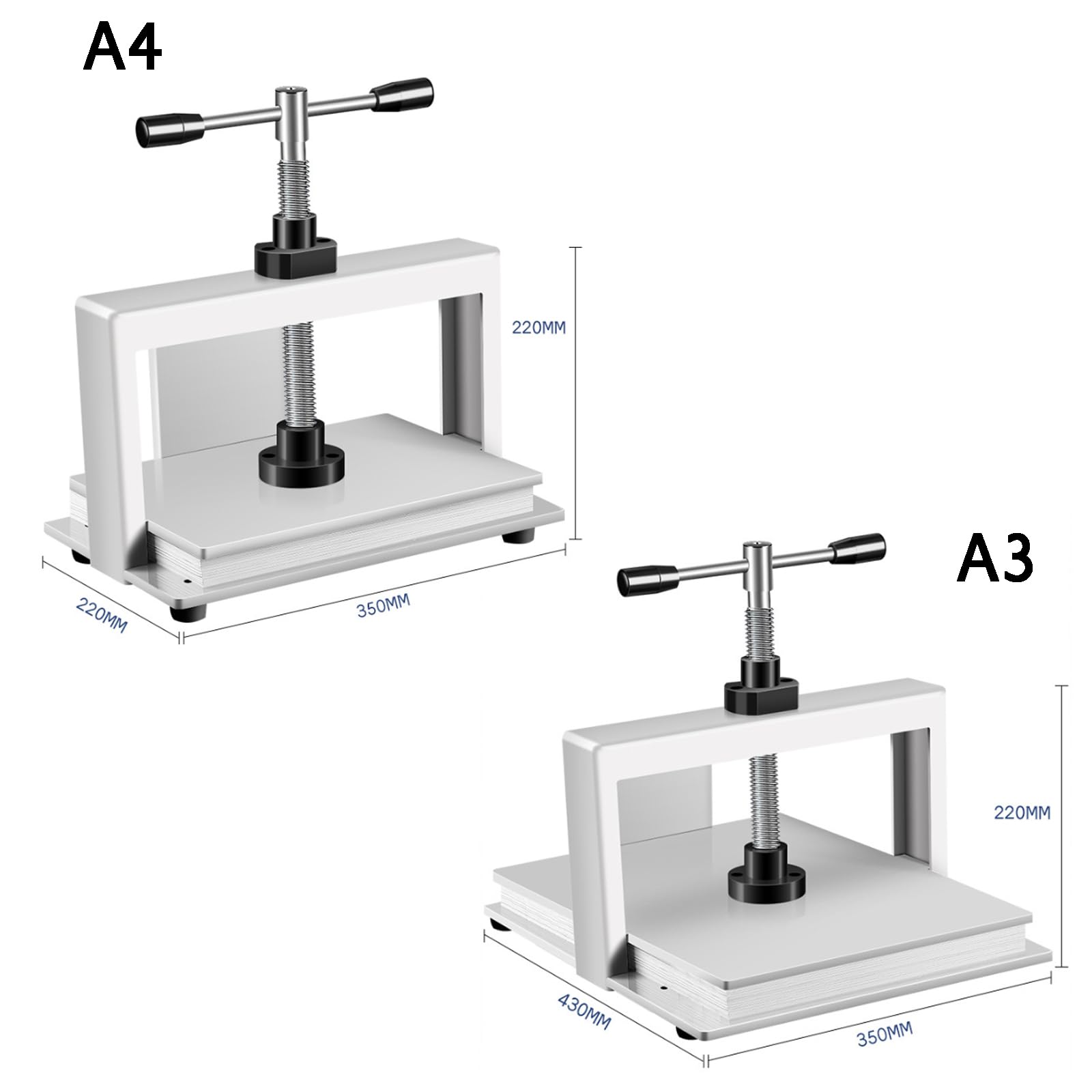 Macchina da stampa per rilegatura, resistente, formato A4/A3, doppie barre di bilanciamento, spessore carta 140 mm, pressione di pressione di pressione 1500 kg per documenti, libri, fatture