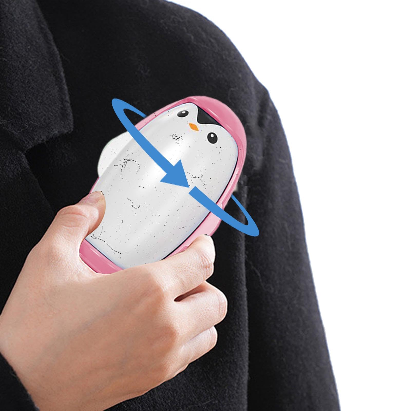 JIEBWCHA洗える粘着ローラー、再利用可能ジェル糸くずローラー、衣類用トラベルサイズ糸くずローラー、猫の毛取り 服 ホコリ取り猫の毛掃除、ペンギン型糸くずローラーボール 、毛玉取りクリーナー、ミニペット毛とり犬 ブラシ粘毛器