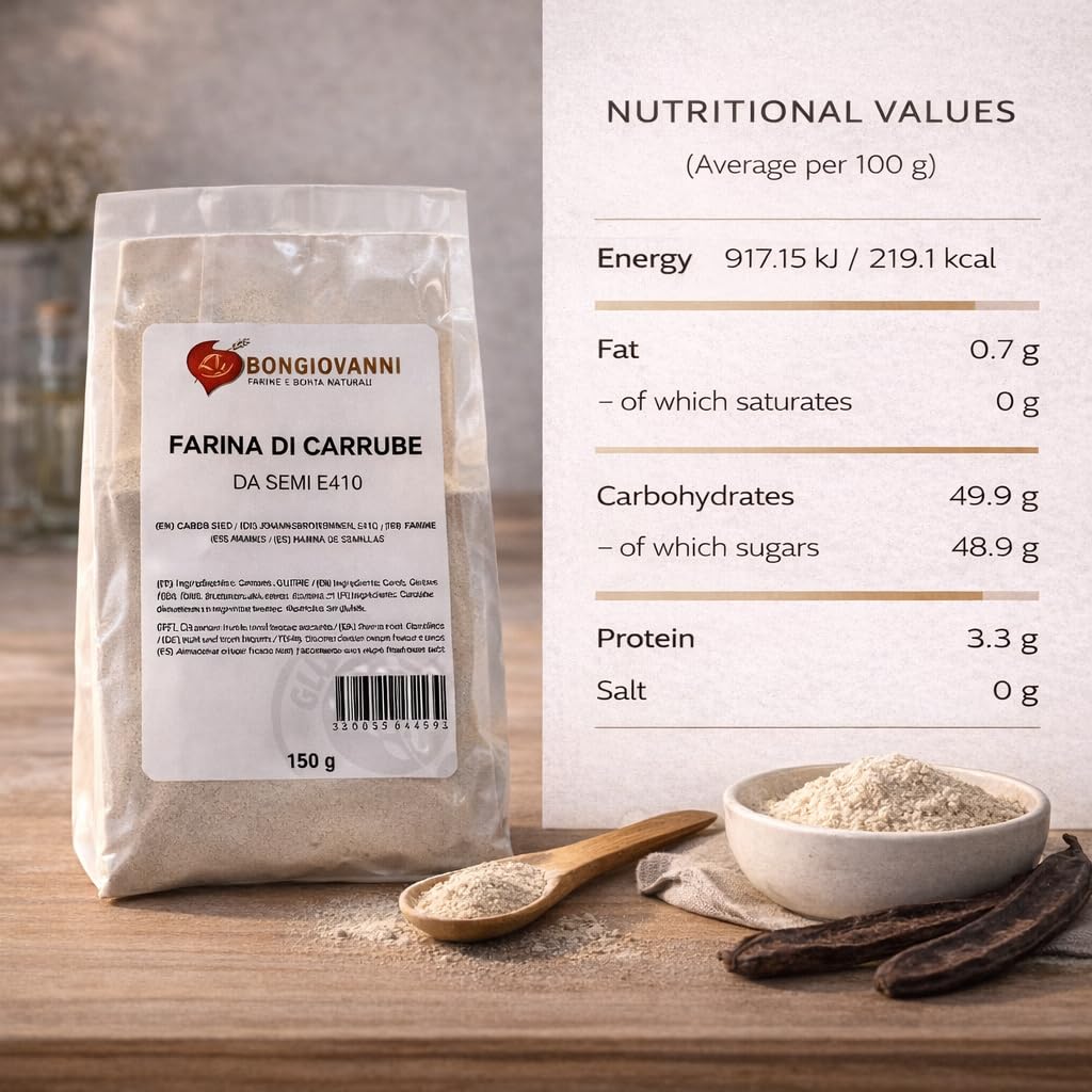 Bongiovanni Bontà Naturali Farine de Graines de Caroube Sans Gluten 150 g