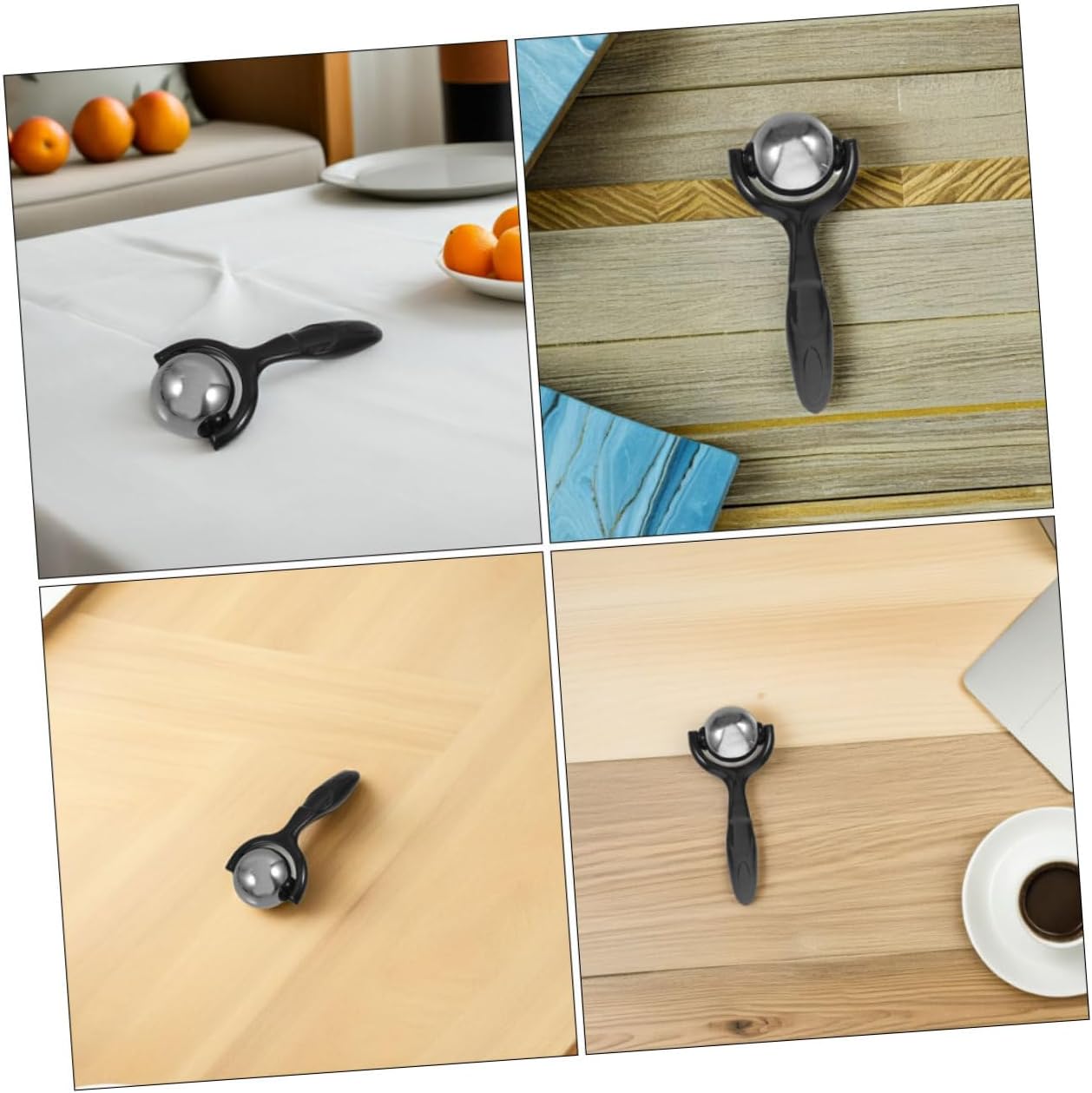 Mipcase Stainless Steel Massage Balls Roller Set with Handle, Black Muscle Therapy Massage Stick for Back, Legs, and Calf Relief, Manual Portable Massager for Home, Office, and Travel Use