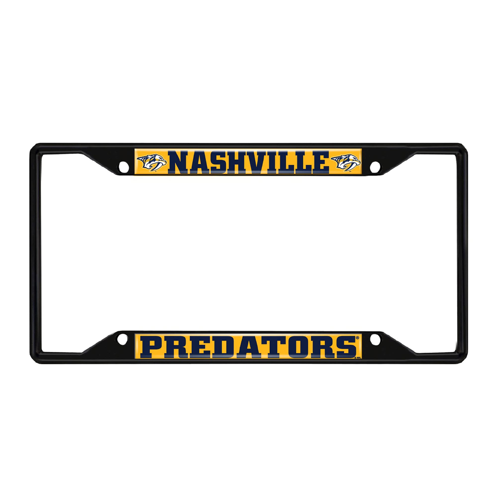 FANMATS 31386 Nashville Predators Metal License Plate Frame Black Finish