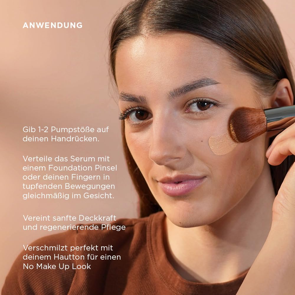 JUNGLÜCK Getöntes Serum Gesicht – Vegan | Pflegende Foundation mit Hyaluron | Gesichtsserum für einen natürlichen No-Make-Up Look mit leichter Deckkraft für einen gleichmäßigen Teint - Mittel