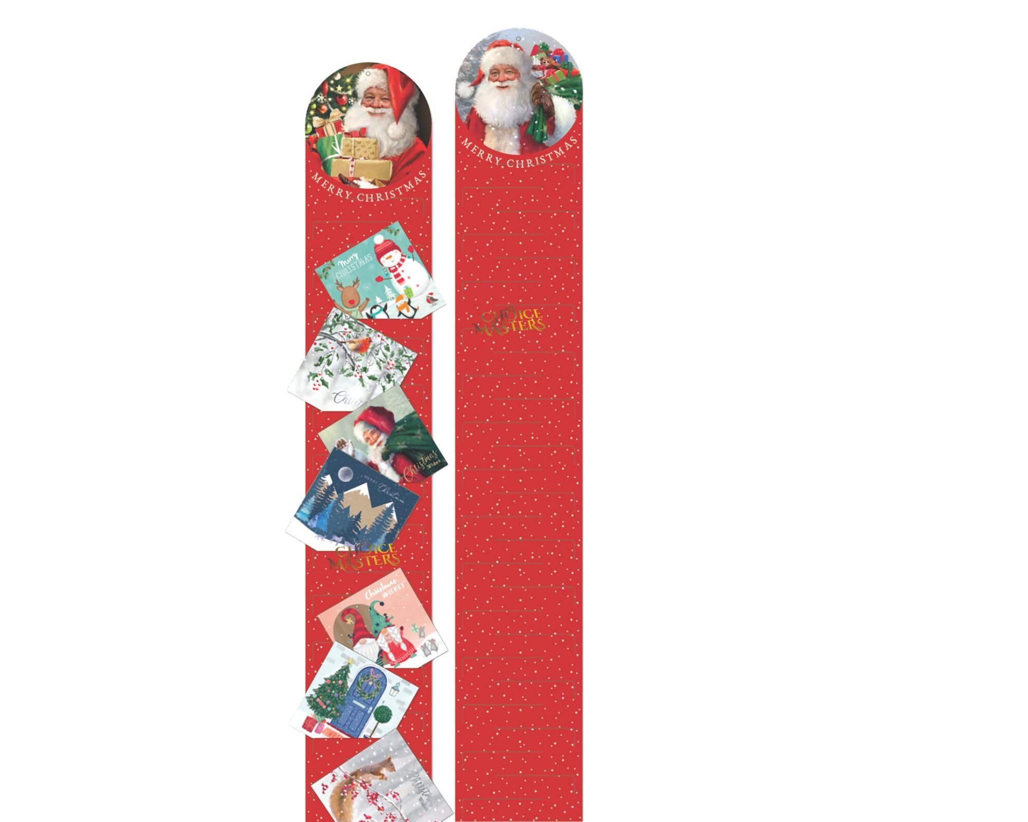 Tarjetero de Navidad | Diseño tradicional de Papá Noel | Diseños festivos de Papá Noel rojo y dorado | Ideal para Navidad, pared colgante, regalo, decoración del hogar y la oficina – Capacidad para 56