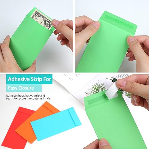 Miniatura 5 de Sobres para efectivo 120 sobres para ahorro de dinero, sobres de dinero de 3.2 x 6.6 pulgadas para presupuestos, monedas, cheques, tarjetas de