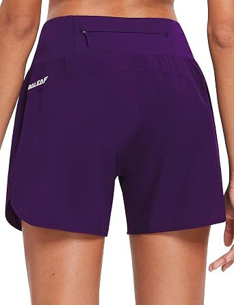 baleaf Womens 5" Workout Shorts Gym Running Shorts Athletic with Liner High Waistband Quick Dry Sports Zipper Pockets