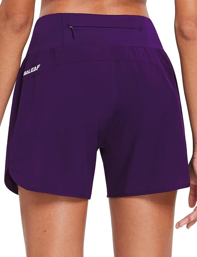 baleaf Womens 5 Workout Shorts Gym Running Shorts Athletic with Liner High Waistband Quick Dry Sports Zipper Pockets