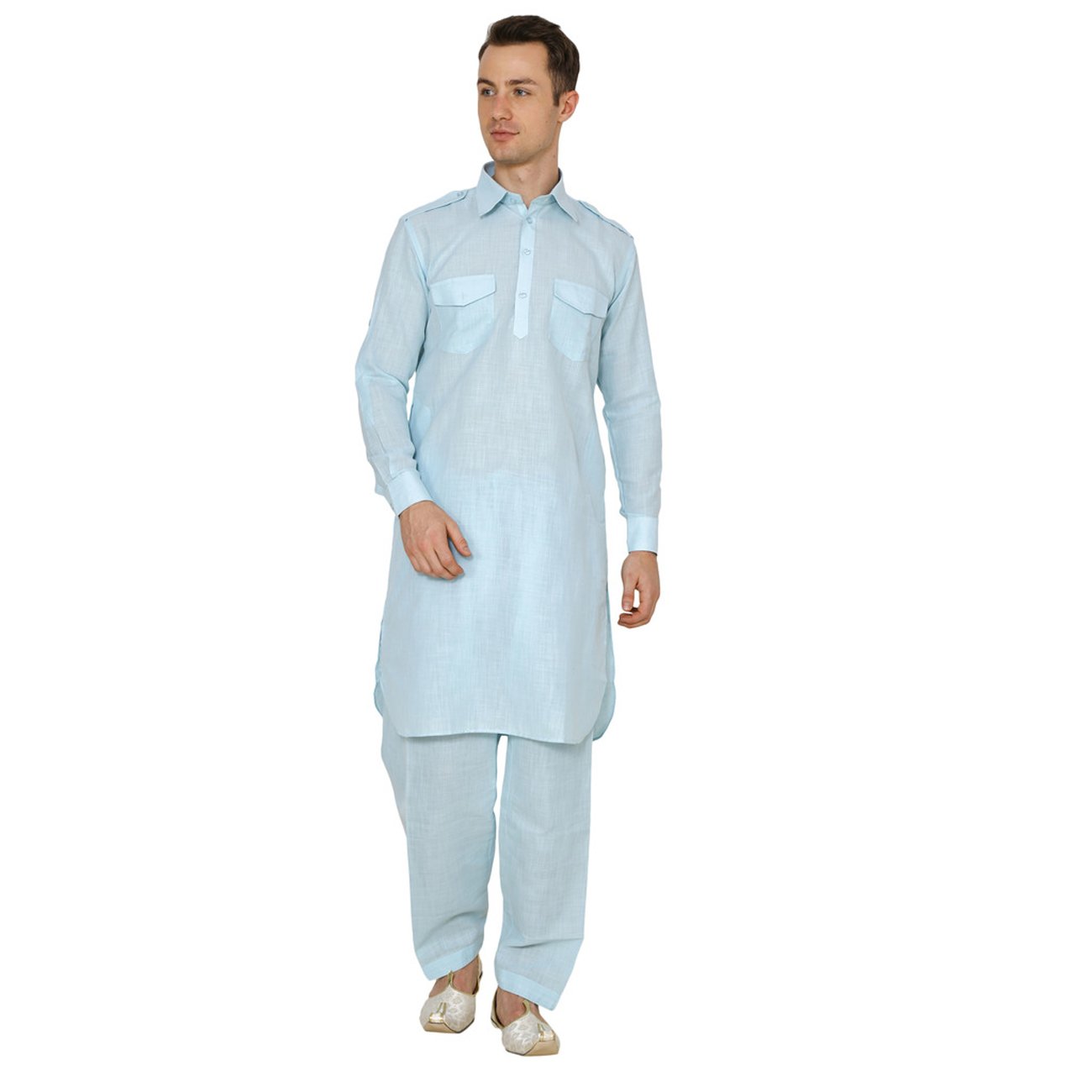 royal kurta Men's Cotton Pathani Kurta Pyjama-picture-35