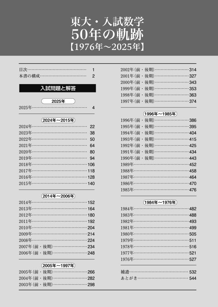 東大・入試数学50年の軌跡【1976年~2025年】 | 東京出版編集部