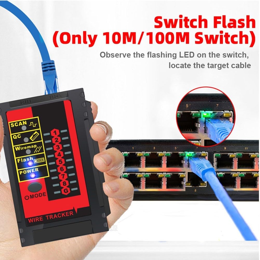 Tester para rj45 para profesional con Función NCV y LED Tester