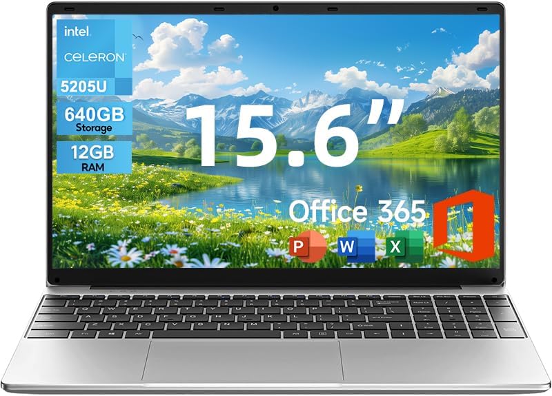 jumper Laptop, 12GB RAM 640GB ROM, Office 365-1 Year, 15.6 Inch Computer, FHD IPS Screen, 38Wh Battery, 2 Stereo Speakers, Numeric Keyboard, HDMI, WIFI5, Type-C.