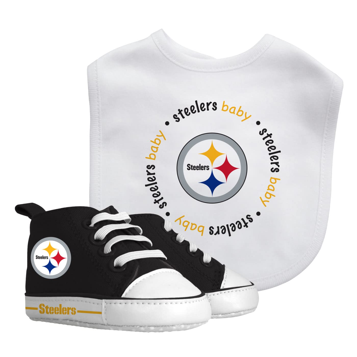 Baby Fanatic 2 Piece Bib and Shoes - NFL Pittsburgh Steelers - Unisex Infant Apparel