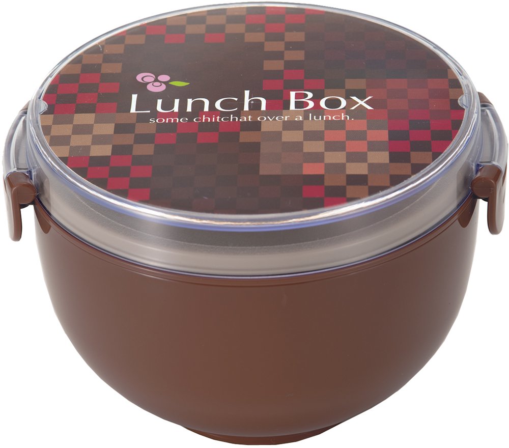 Imotani LALA-218H Lala Lunch Box, Bento Box, Bowl, Made in Japan, Microwave Safe, Chopsticks Included, Sauce Container, Brown