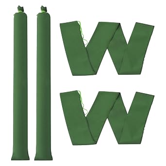 PATIKIL 7' x 6" Sand Bag for Flooding, 4 Pack Long Canvas Sandbags Thickened Water barriers for Flooding with Binding Elastic Band for Door Flood Control, Green