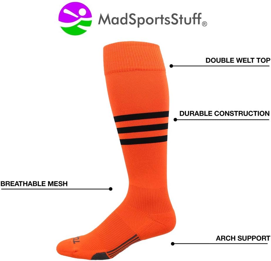MadSportsStuff Dugout Striped Baseball Softball Socks | Performance Cushion & Support | Youth & Adult | Made in USA - Image 3