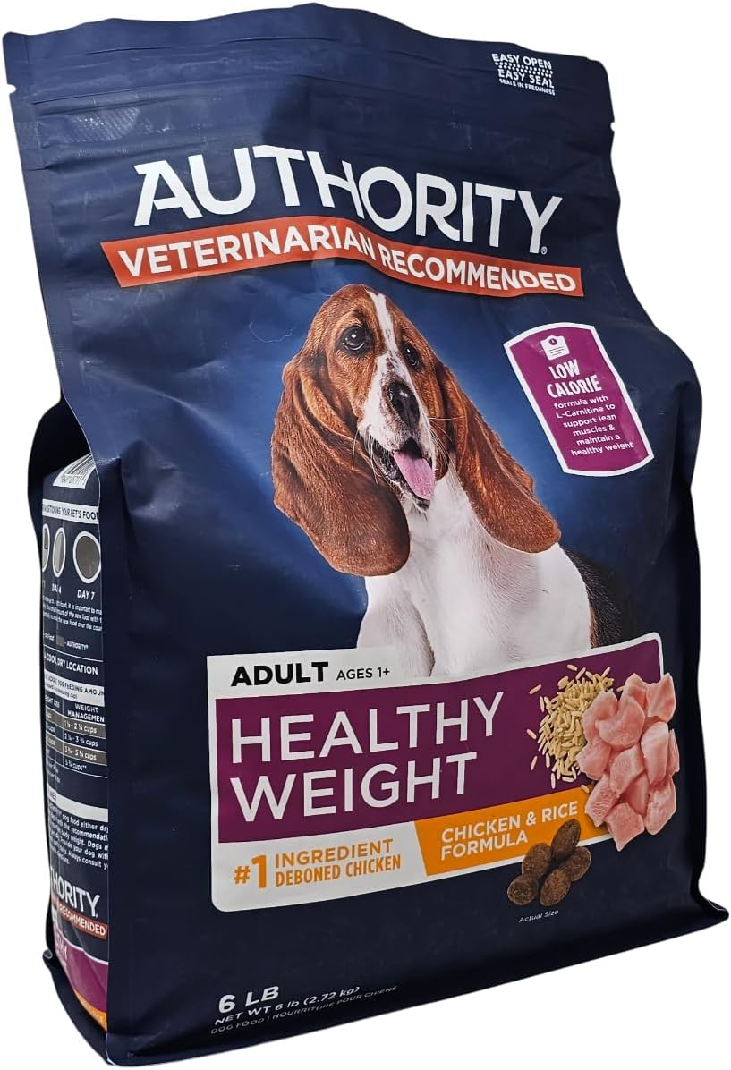 Authority Adult Healthy Weight Chicken and Rice Dry Dog Food, 6 Pound Bag