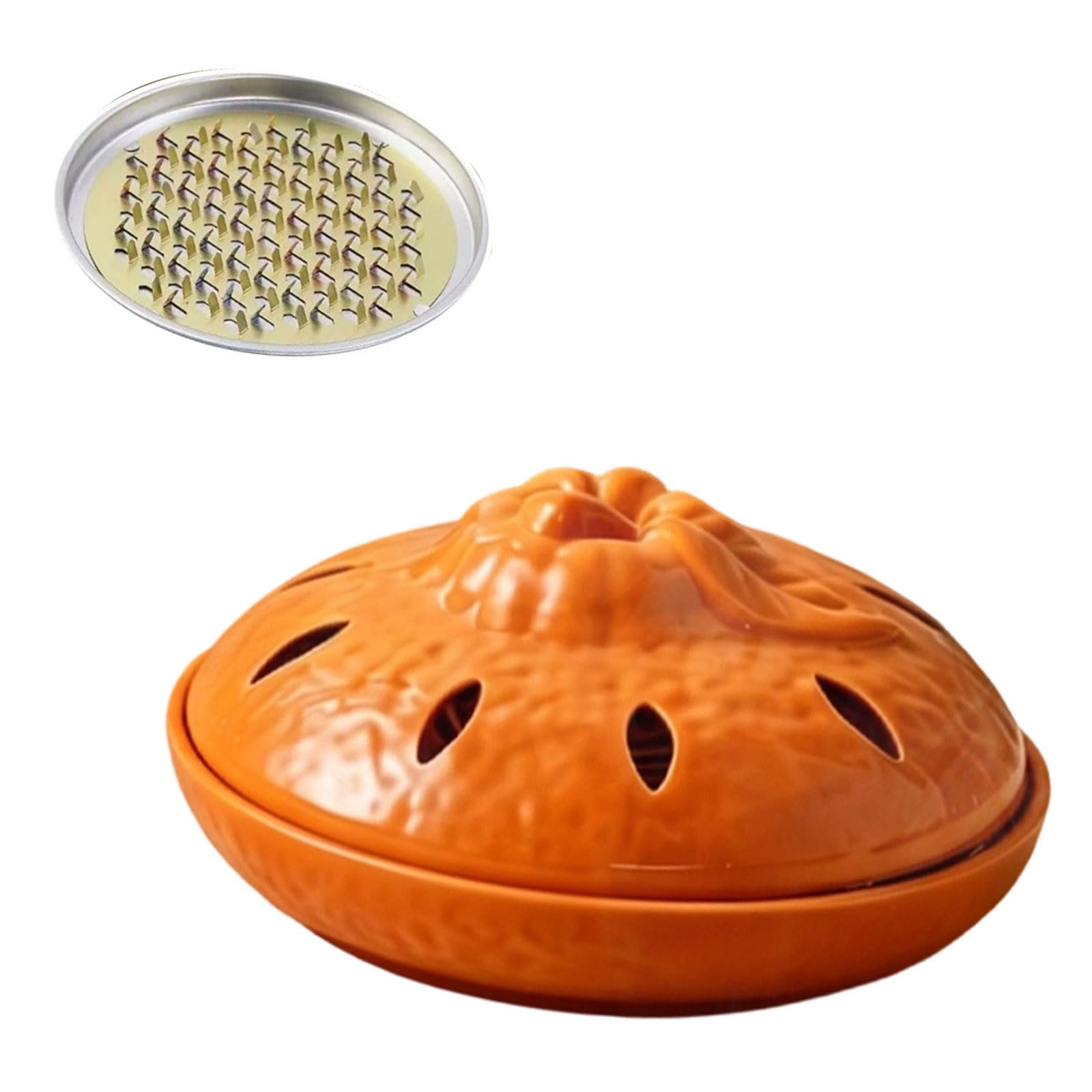 TFAOYS Mosquitoes Coil Holder, Metal Mosquitoes Repellents Coil Holder with Lid Portable Incenses Coils Burners for Yoga Room Home Decors Burners for Table Decorations Unique Gifts