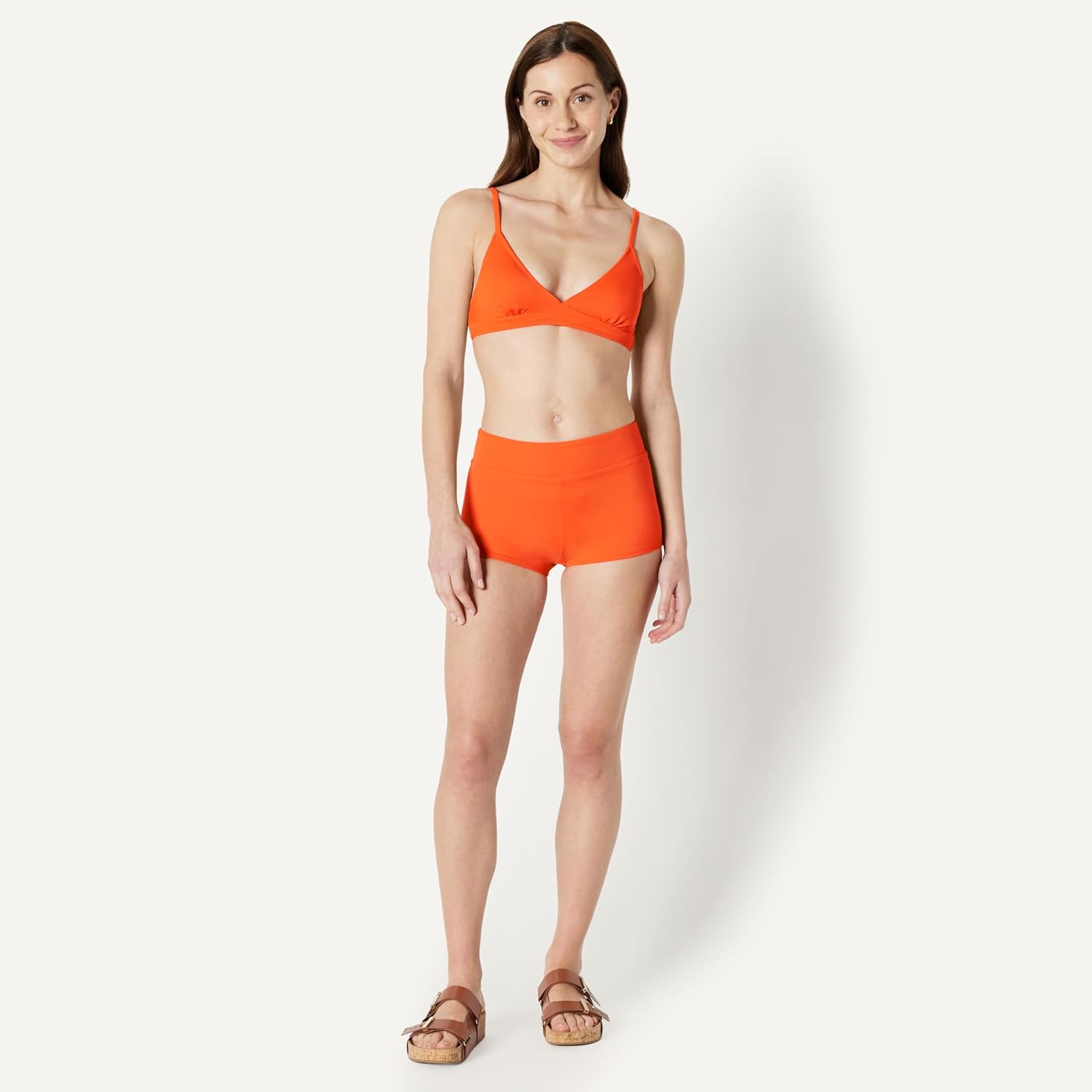 Amazon Essentials Women's Boy Short Swim Bikini Bottom with Full Coverage