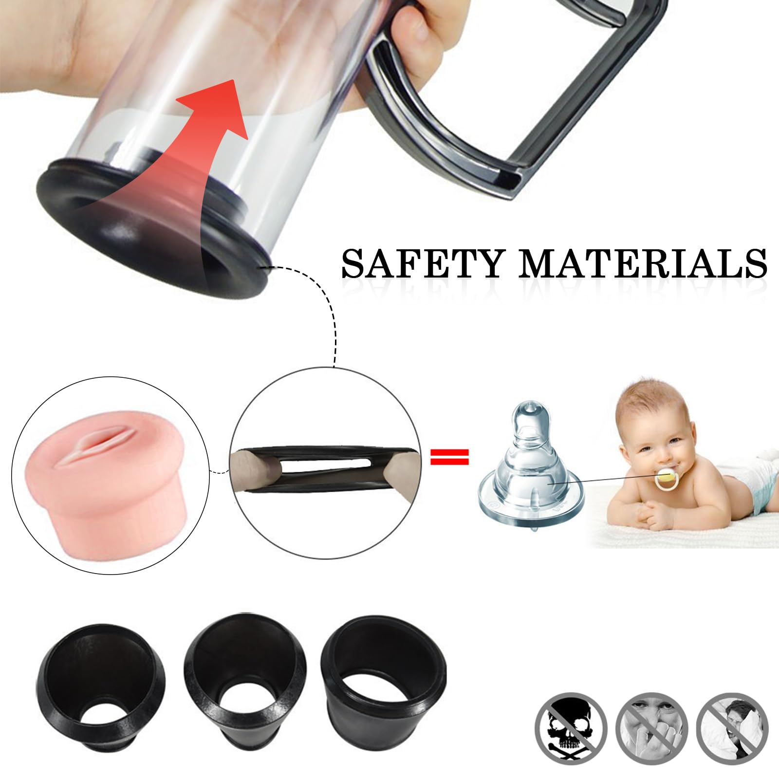 BDSMLOVE pompa per pene con vagina, pompa a vuoto per uomini, masturvatore per uomo, vacuum device estensore per uomo per l'ingrandimento del pene, masturbatore sexy toys