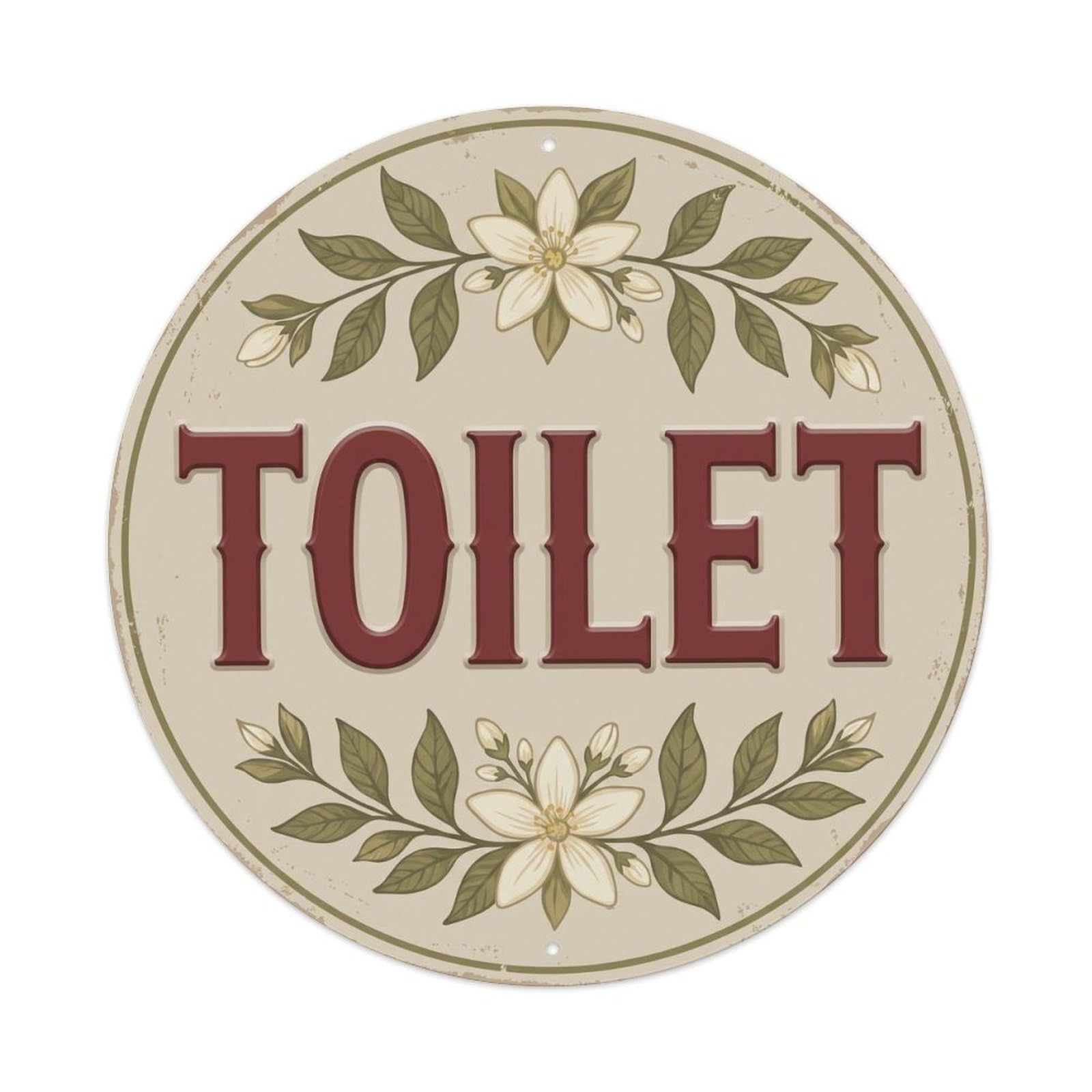 Okahys 8X8inch(20X20cm) Toilet(Wc) Signage Lemon Blossom Vintage Metal Tin Sign