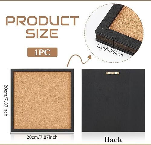 Miniatura 9 de BENECREAT Tablero de corcho de castillo, tablero de exhibición de anuncios, tablero de corcho montado en la pared de 0.8 pulgadas de grosor para