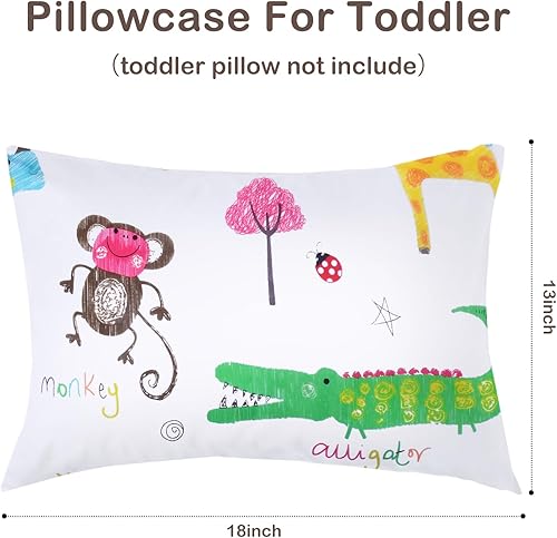 Miniatura 3 de Fundas de almohada Safari para niños pequeños, paquete de 2 fundas de almohada para almohadas de 13 x 18 o 12 x 16 pulgadas para niños, funda de
