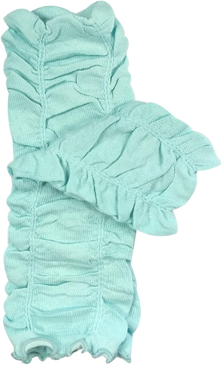 Bowbear Little Girls 3 Pair Gathered Ruffles Leg Warmers, Sky Blue, Foggy Gray, Cloudy White: Clothing