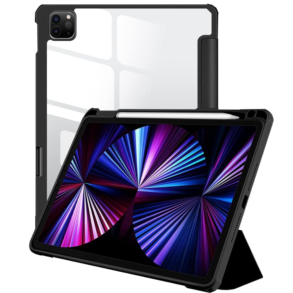 Amazon Basics TPU Smart Case Cover for Apple iPad Pro 4th/3rd/2nd Gen (11 inch) | Transparent Back & Soft Sides (Black)