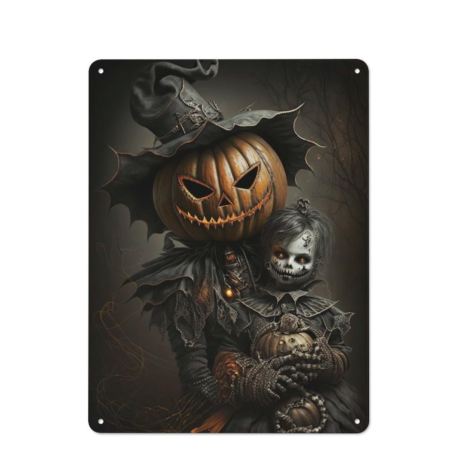 Junmoney Halloween Xii Metal Sign 40X30cm With For Pub Or Café, Retro Decor, For Cooler-Month Interiors With Retro Character