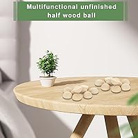 Vista 6 de 300 bolas de madera sin terminar, bolas de madera divididas naturales de 1 pulgada, cuentas redondas de madera para manualidades, arte infantil