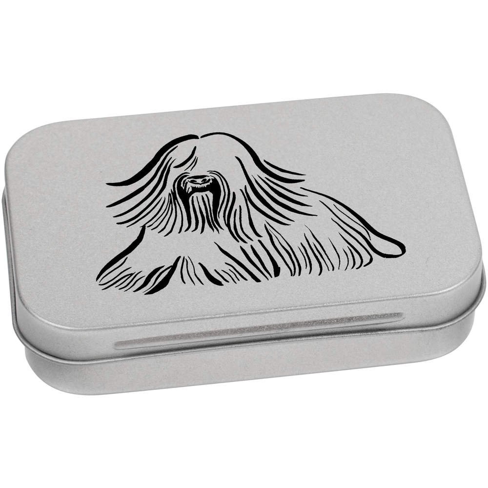 Azeeda 95mm 'Old English Sheepdog' Metal Hinged Tin/Storage Box (TT00013390)