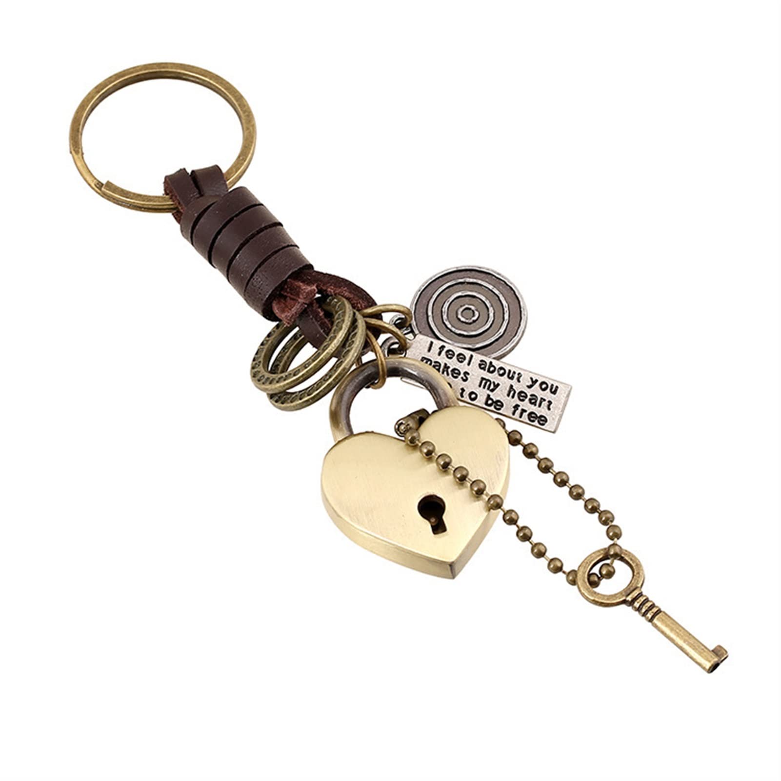 Amazon.com: ZXHStore Retro Leather Keychain Alloy Keyring Backpack