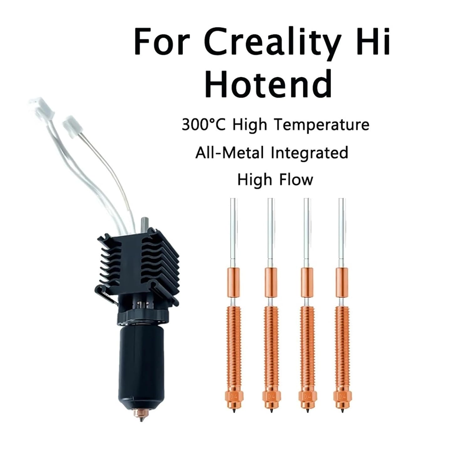for Creality Hi Hotend Ceramic Heating Block for Hi Combo Hotend Kit Hardened Steel All-in-One Nozzle 300°C 3D Printer Accessories(2PCS 0.6mm Nozzle)