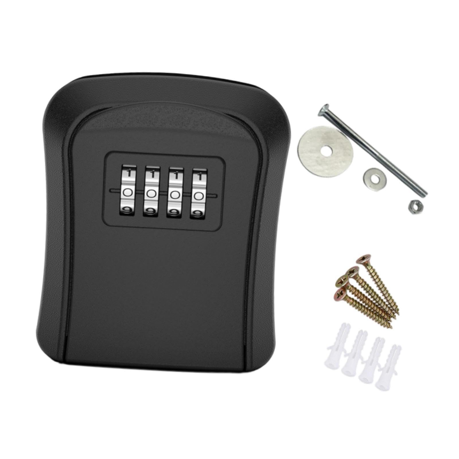 UJEAVETTE Key Lock Box Sturdy Key Storage Box for Office Outdoor House Keys Room Cards Black-picture-30