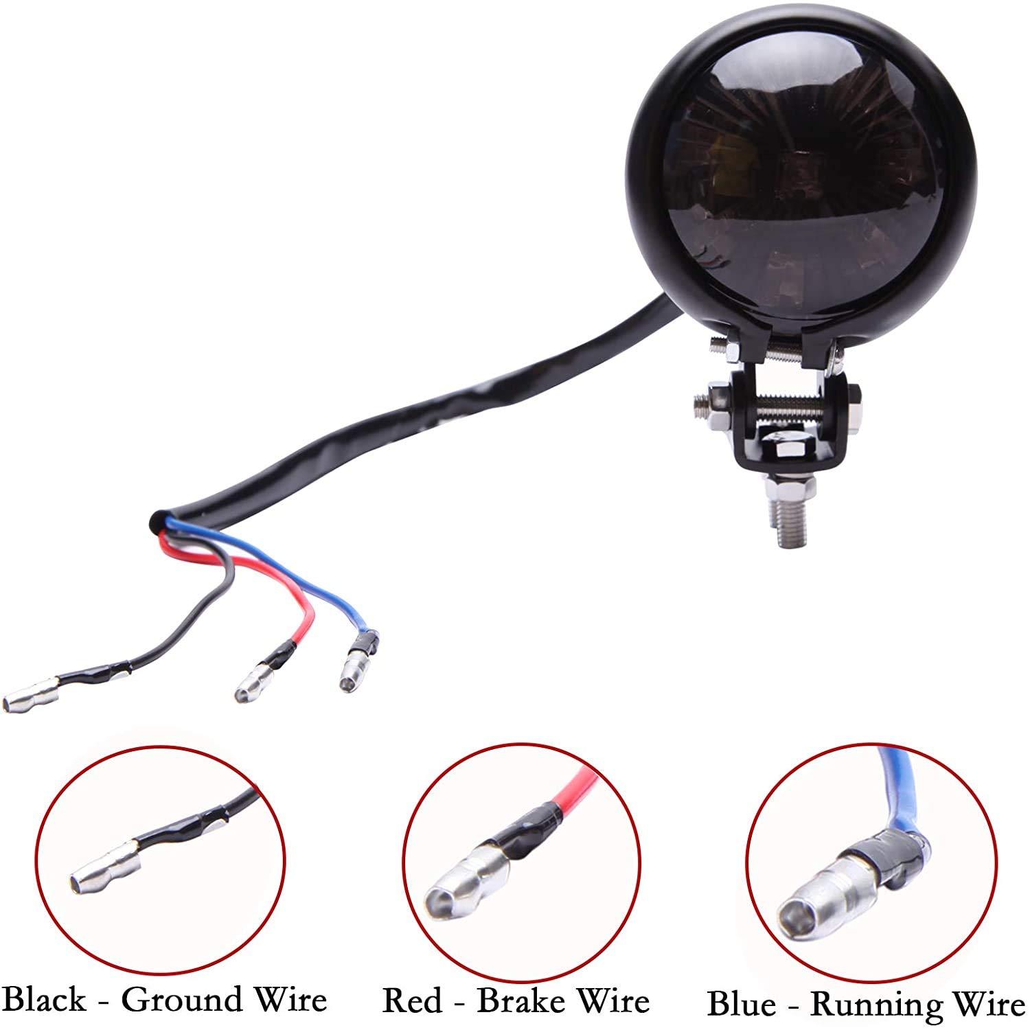 DREAMIZER 12V LED Stop Fanale Posteriore Motocicletta Freno Posteriore per Street Bike Chopper Bobber Cafe Racer Cruiser CB1300 883 iron (Fumo)