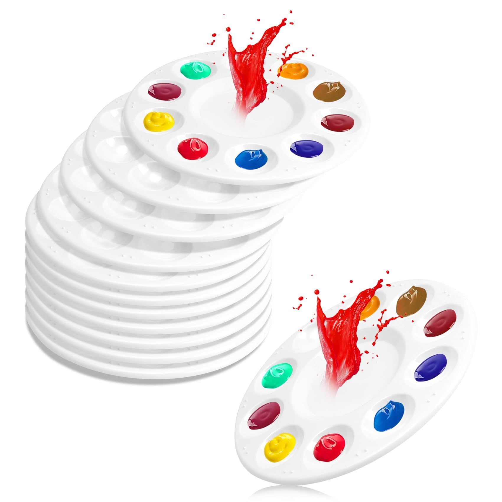 Paint Palettes, Paint Palette Tray Plastic for Creating DIY Craft Professional Art Painting, 12 Pcs