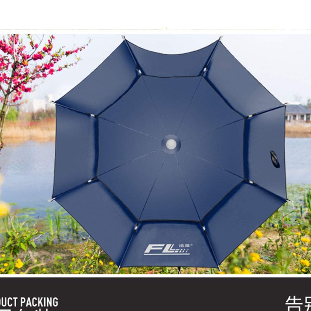 LNNW Parasol wędkarski 2,2 m Uniwersalny deszcz składany parasol 2.4 parasol wędkarski parasol parasol podwójny gruby parasol wędkarski Wędkarstwo parasol (Color : Nero, Size : 2.4m)