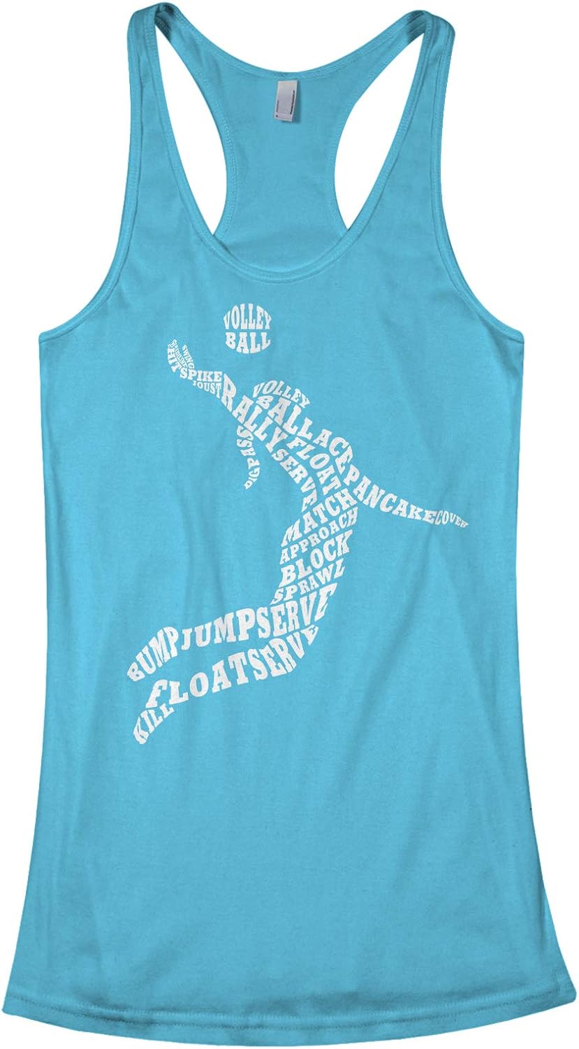 Threadrock Women's Volleyball Player Typography Racerback Tank Top