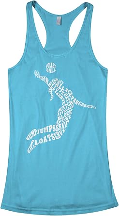 Threadrock Womens Volleyball Player Typography Racerback Tank Top