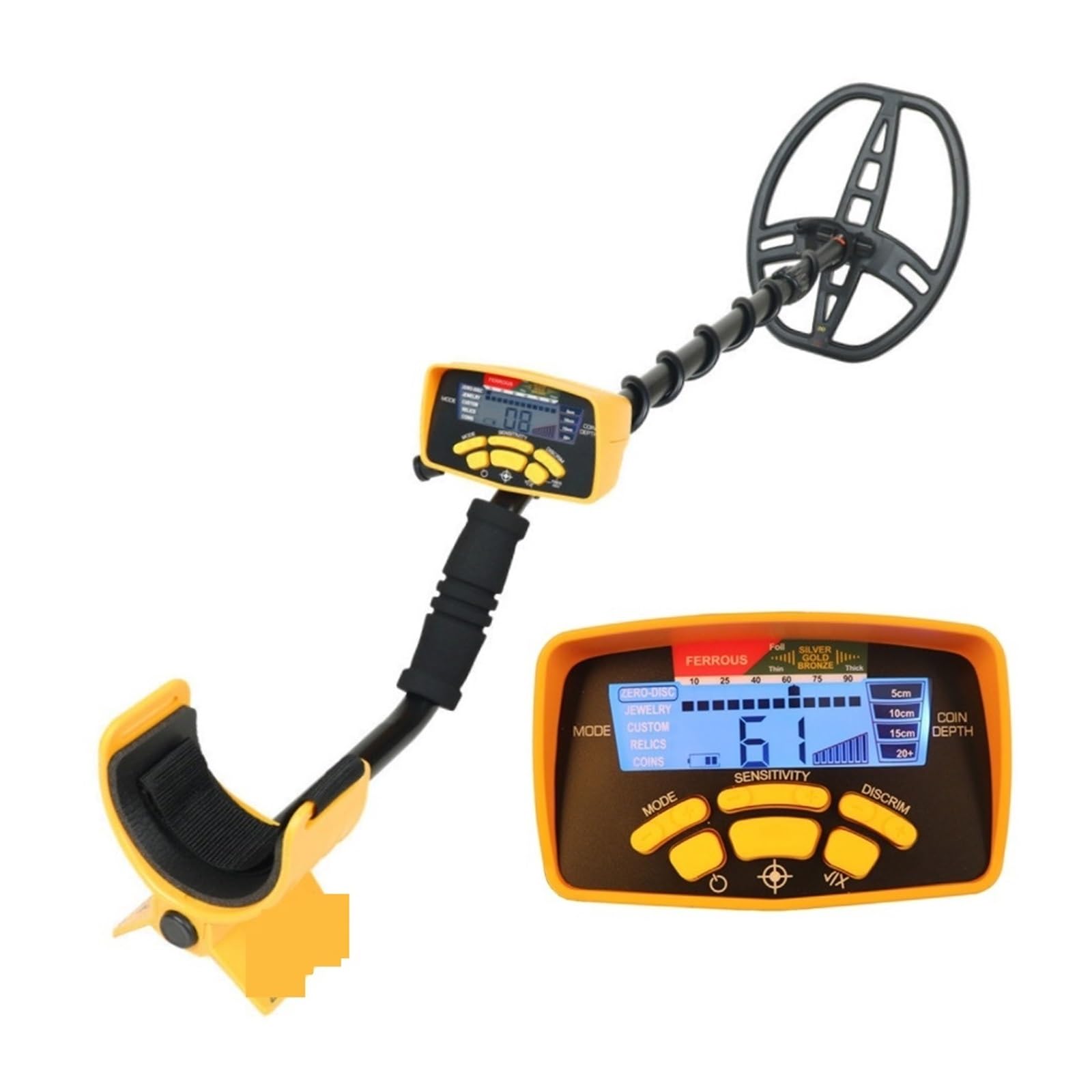 Metal Detector, MD-6450 Underground Metal Detector Gold Digital Display Backup Light LCD Digger Treasure Hunter(MD6450JP)