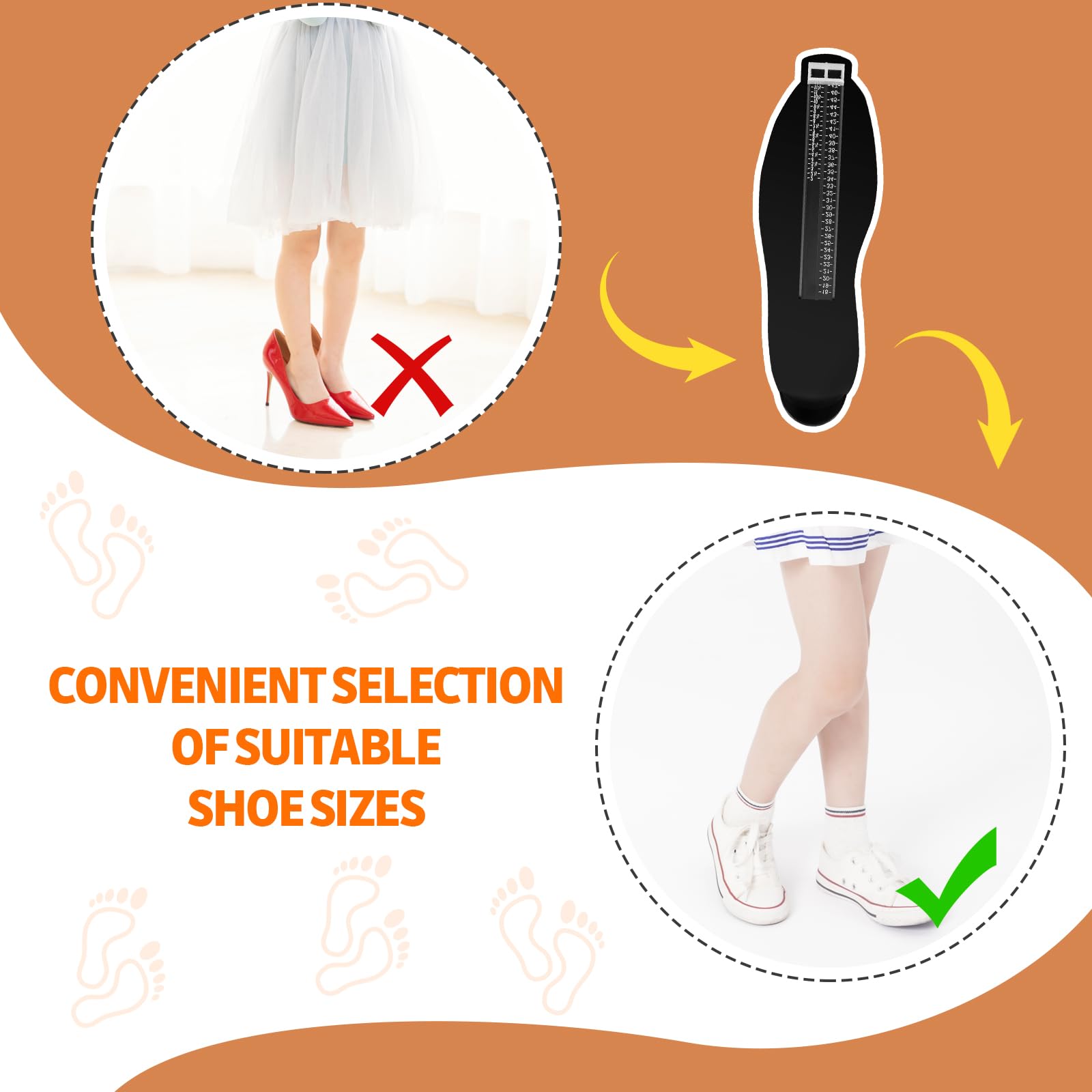 Jauge de Pied, Pedimetre Mesure des chaussures Règle de Mesure Pointure Chaussure Mesurer Pied Dispositif Mesures, pour Déterminer la Pointure 18 à 47, Noir