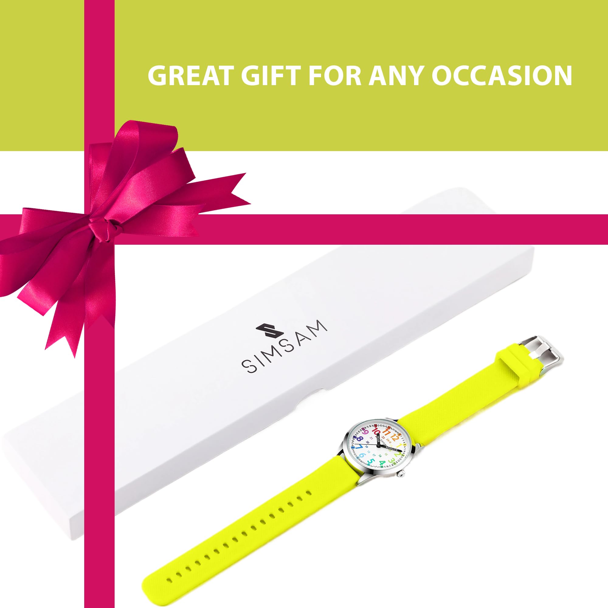 SIMSAM Reloj infantil para niños a partir de 6, reloj de aprendizaje para niños a partir de 8, reloj infantil para niñas de 10 años, reloj de pulsera para niños de 12 años, reloj de pulsera para niñas