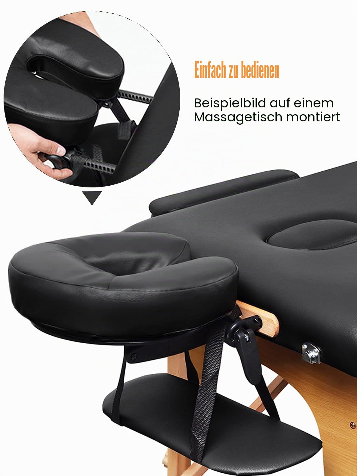 EBANKU Massage Gesichtsauflage mit Kopfkissen für Massageliegen, universell verstellbare Kopfstütze mit Kissen für Massageliegen