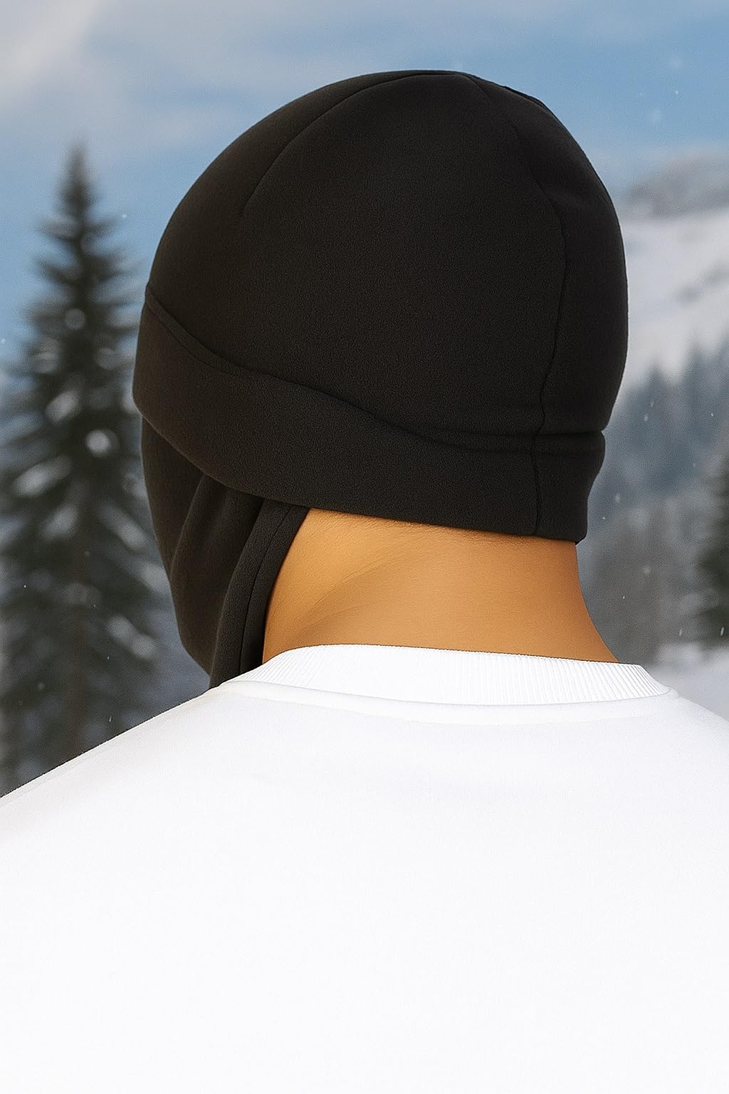 NORTHWIND Unisex Fleece 2-in-1 Hat Winter mask for Men Unisex Polar Fleece Thick Warm Full Cover Face Mask Winter Cap ski mask Winter Accessories for Men Cold Weather (Black) 2