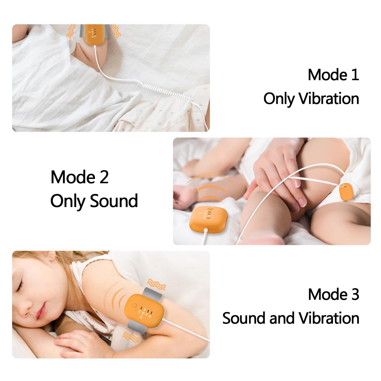 Alarma para enuresis, sensor de enuresis, alarma pipí, carga USB | Accesorio para la enuresis nocturna con 3 modos, alarma orinal segura de alta sensibilidad para niños, niñas, niños y más